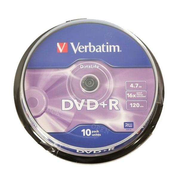 DVD+R 16x Verbatim DataLife Tarrina 10 uds
