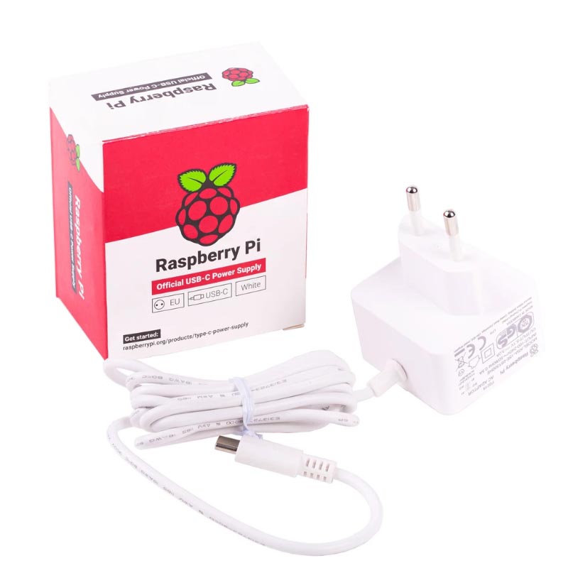 Raspberry Pi 4 Fuente de Alimentación Oficial Blanco