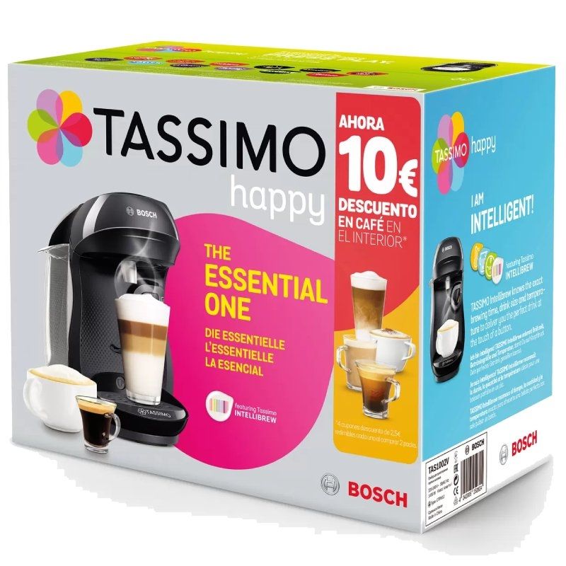 Cafetera de Cápsulas Bosch Tassimo Happy - Incluye Descuento 10 Euros