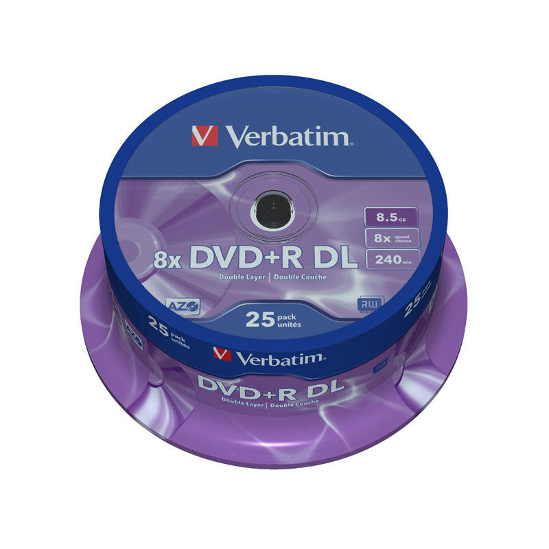 DVD+R Verbatim 8x Doble Capa Tarrina 25 uds