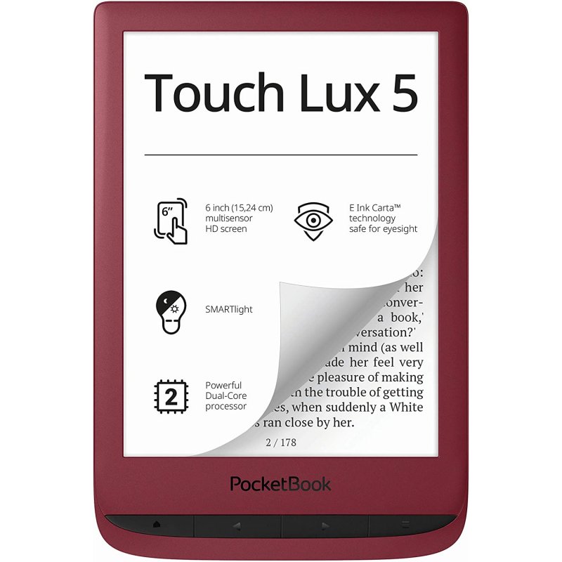 eBook PocketBook Touch Lux 5 6'' 8GB Rojo