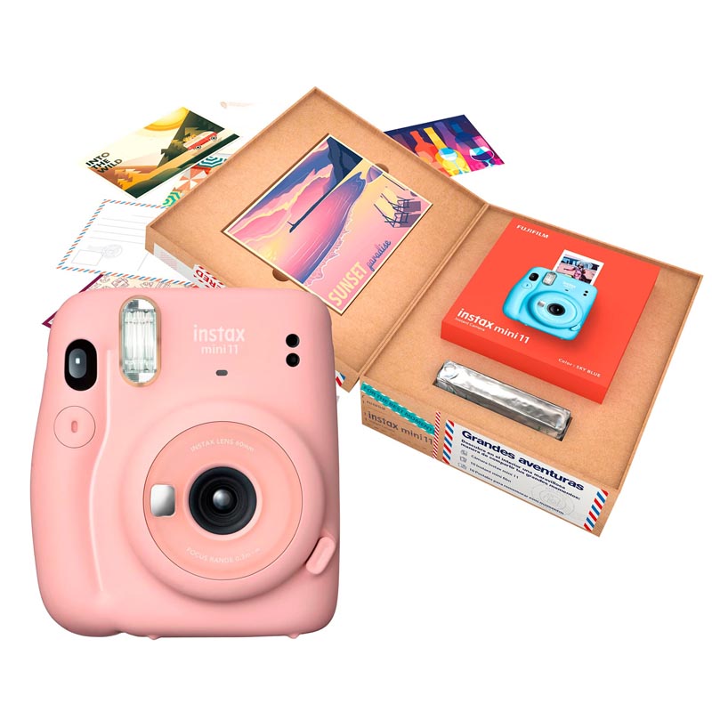 Cámara Instantanea Fujifilm Instax Mini 11 Blush Pink + Bundle Grandes Aventuras