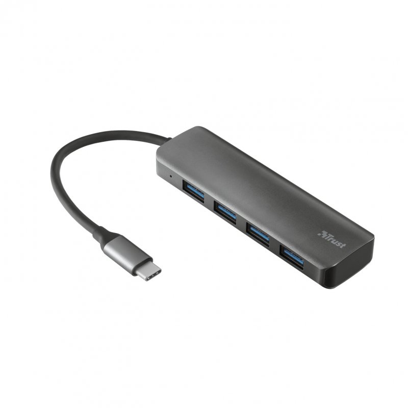 HUB Trust Halyx USB-C 3.2 a 4x USB-A Negro