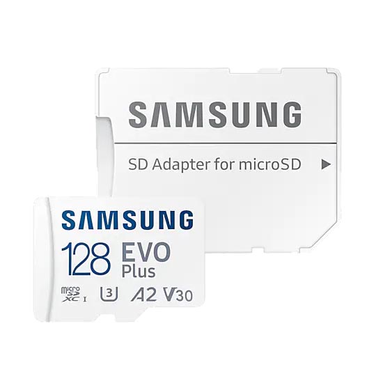 Tarjeta MicroSDXC 128GB Clase 10 UHS-I U3 A2 V30 Samsung EVO Plus c/Adapt - 2021