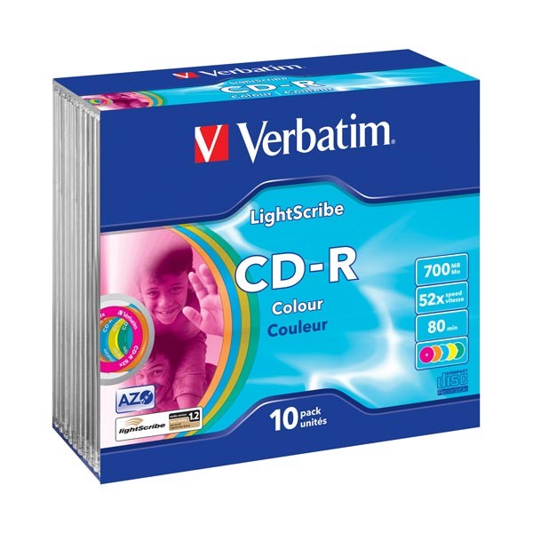 CD-R Verbatim Lightscribe Colours V1.2 Caja Slim 10 uds (Exposición)