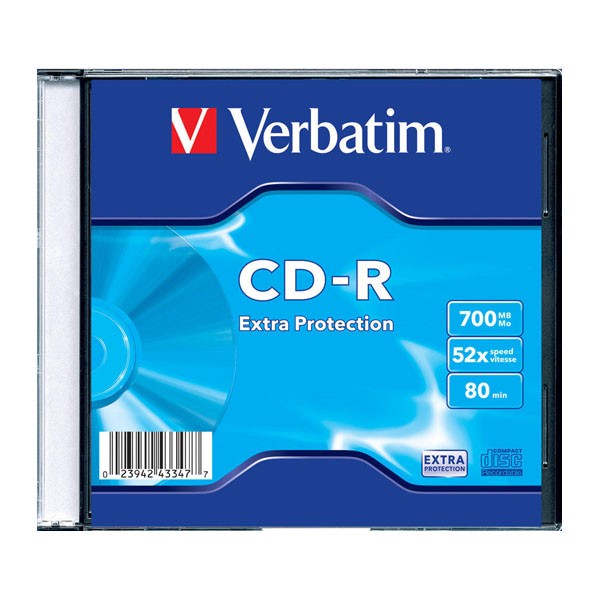 CD-R 52x 700MB Verbatim Extra Protection Caja Slim 1uds