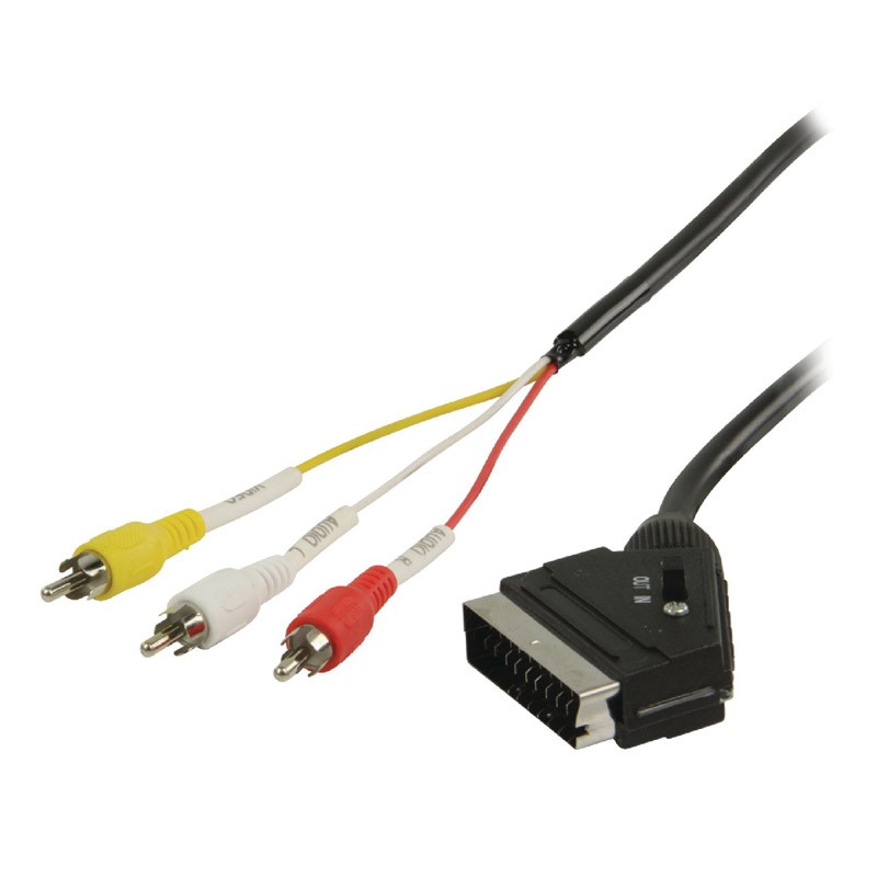 Cable Adaptador AV RCA a Euroconector (Conmutable) - ValueLine 2m