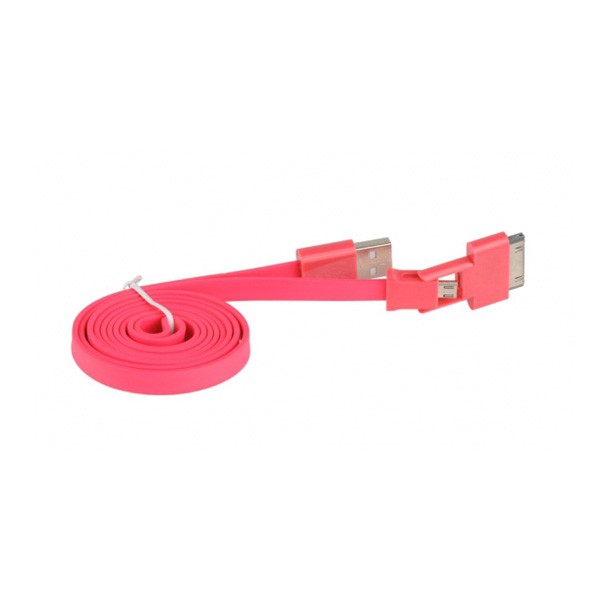 Cable Adaptador USB A a Micro USB / Apple 30 PIN 3Go C117 Rojo