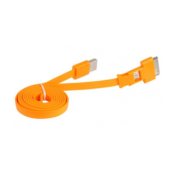 Cable Adaptador USB A a Micro USB / Apple 30 PIN 3Go C118 Naranj
