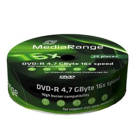 DVD+R 16x MediaRange Ecopack bobina 25 uds