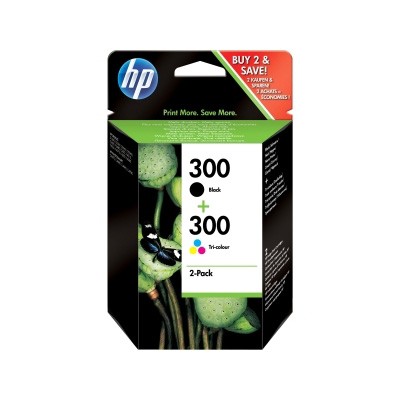 HP 300 Cartucho de Tinta Original Pack de 2 (Color + Negro)