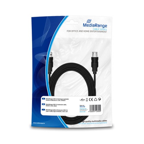 Cable USB 2.0 MediaRange MRCS108 5 Metros Negro