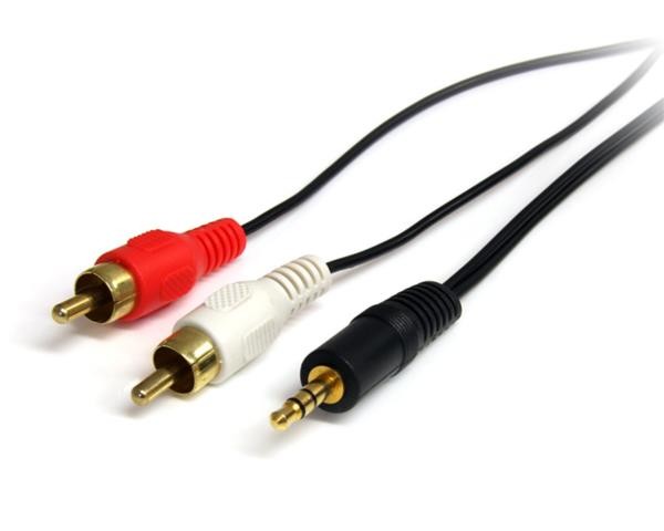 Cable de Audio Jack 3.5 Estereo Macho a RCA Doble Macho 90cm
