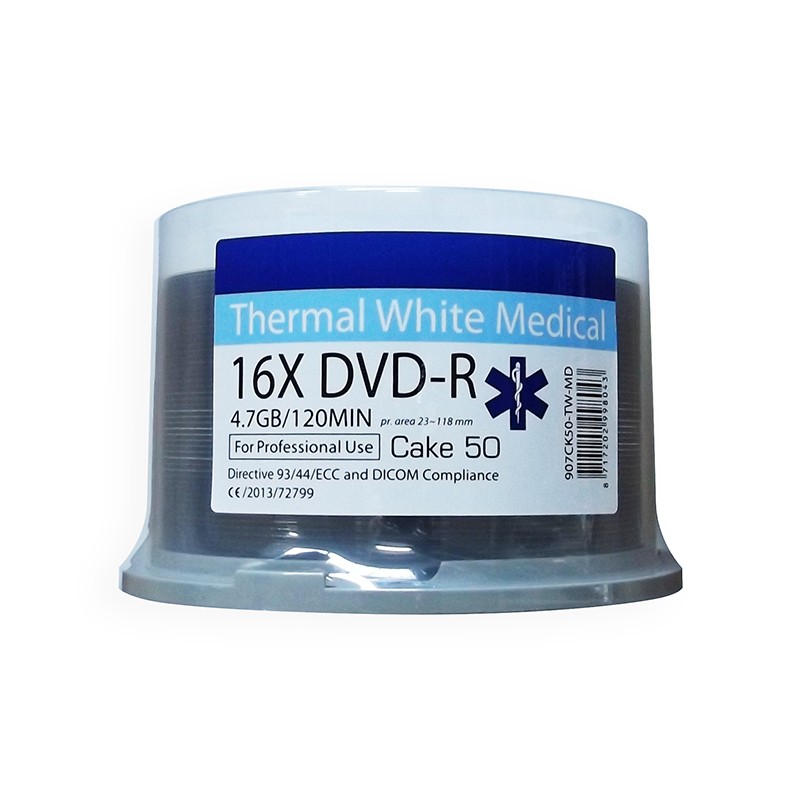 DVD-R 16X Ritek Medical Series Thermal FF White Tarrina 50 uds