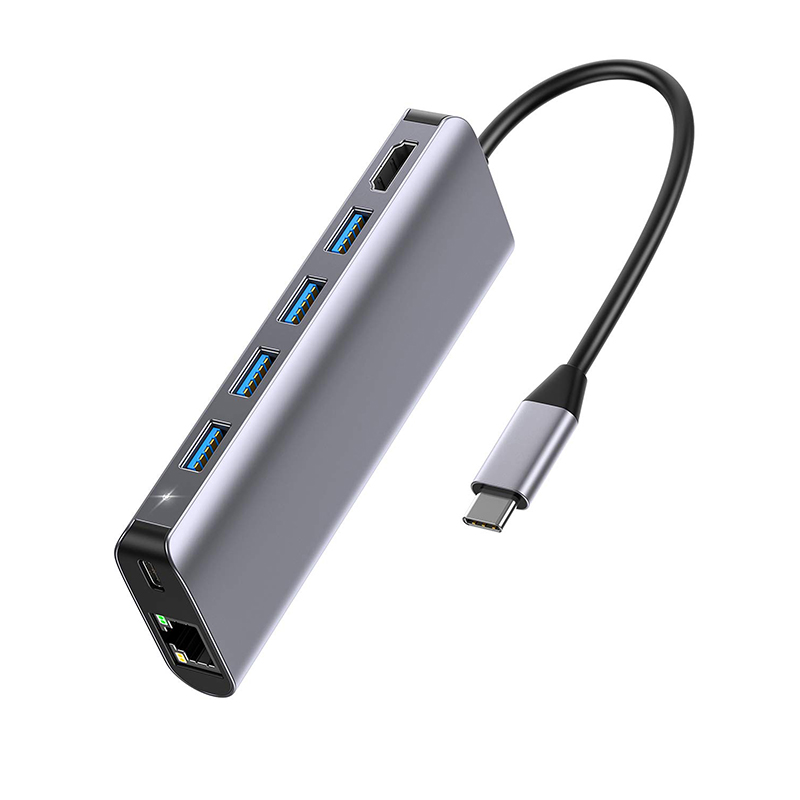 Adaptador Multimedia USB Tipo-C 7 en 1 Platinet PMMA9857