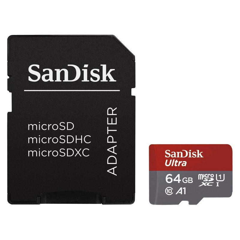 Tarjeta MicroSDXC 64GB A1 UHS-I SanDisk Ultra SDSQUA4-064G-GN6MA 120MB/s c/adap