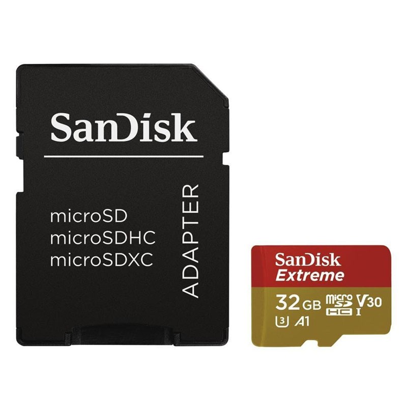 Tarjeta MicroSDHC 32GB Clase A1 UHS-I U3 Sandisk Extreme Action Sports Cameras