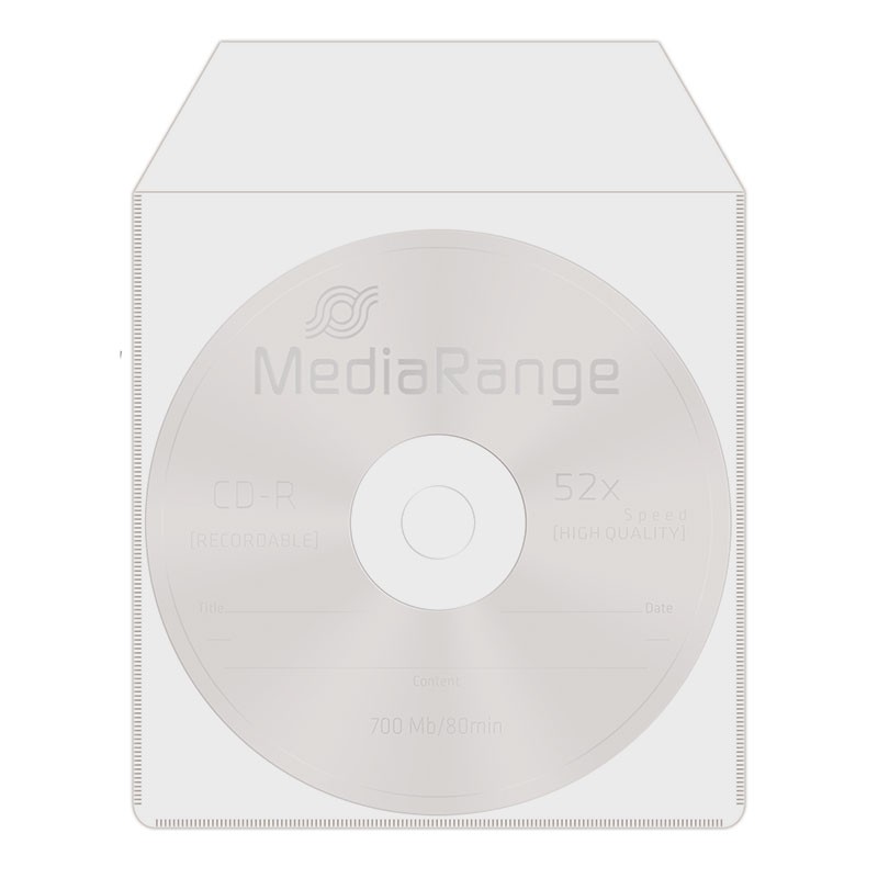 MediaRange Sobre Plastico CD/DVD con Solapa 50 pcs
