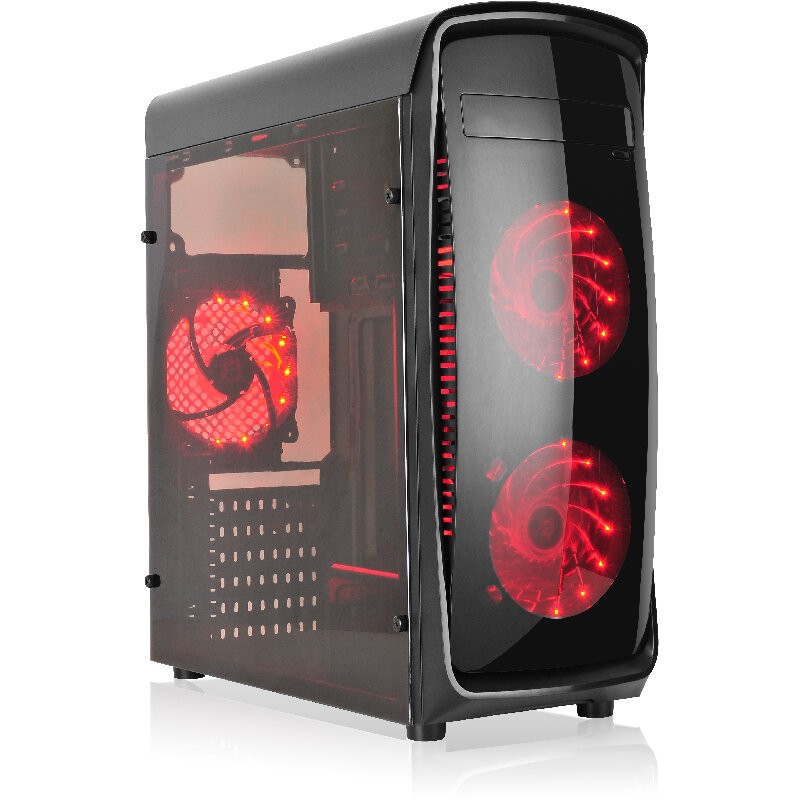 Caja PC ATX L-Link Kazumi LED Rojo con Ventana