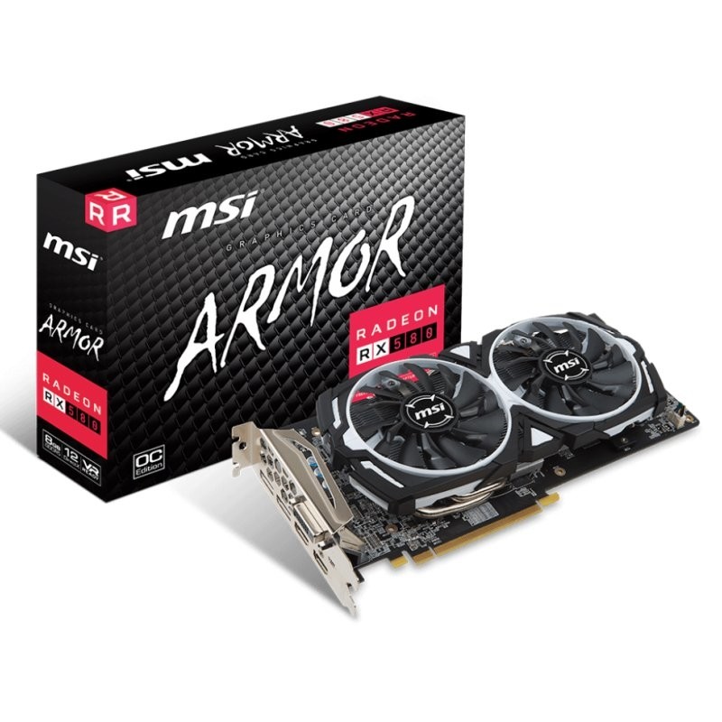 Tarjeta Gráfica MSI AMD RX580 ARMOR OC 8GB GDDR5