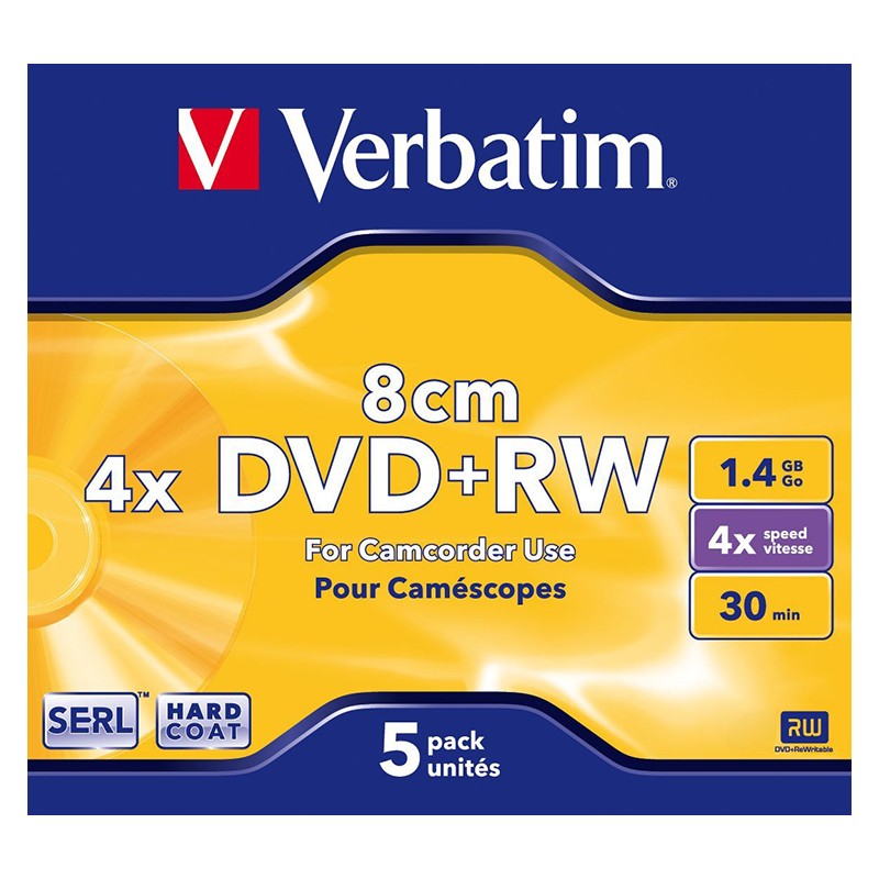 Mini DVD+RW 4x Verbatim 8cms \